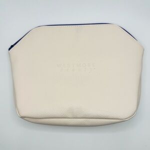 Westmore Beauty White Faux Leather Cosmetic Makeup Bag 6x8”